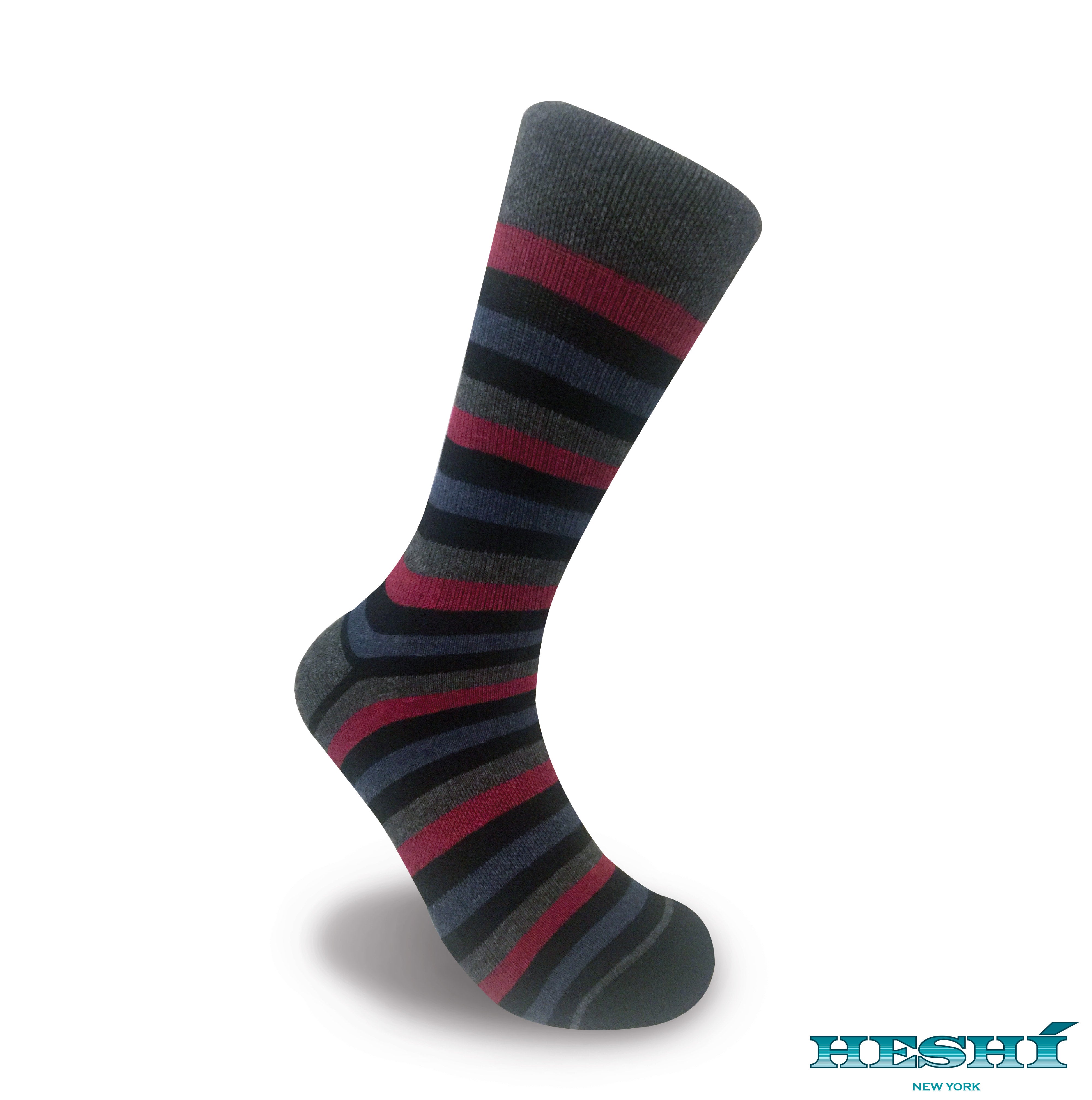 Heshí Medium Stripe Sock - Black / Red